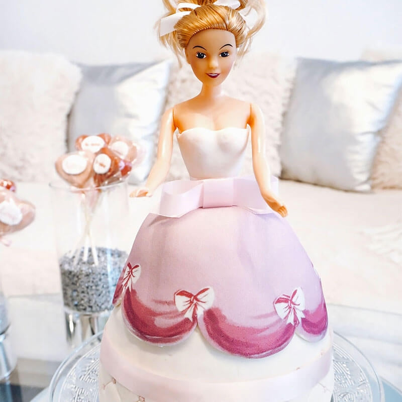 Deluxe Doll Princess Cake with Pink Dress