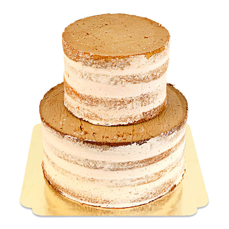 Naked Cake Peach-Passion Fruit 2-tier with biscuit crunch