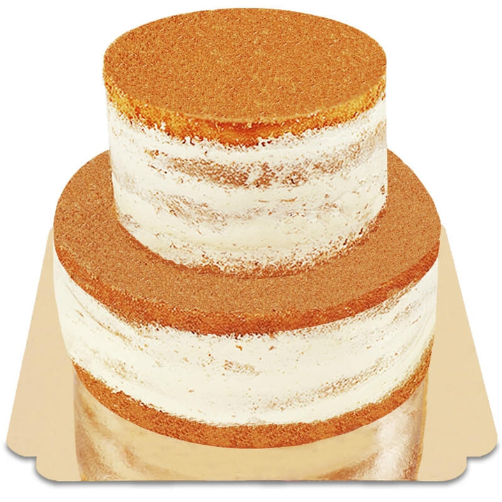Green Wedding Vanilla-Raspberry 2-tier cake incl. decorations and cake topper – serves 30 people!
