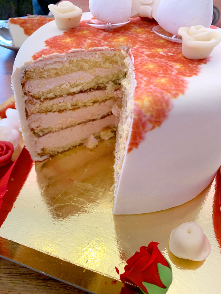 Red Unicorn Deluxe Cake – double height