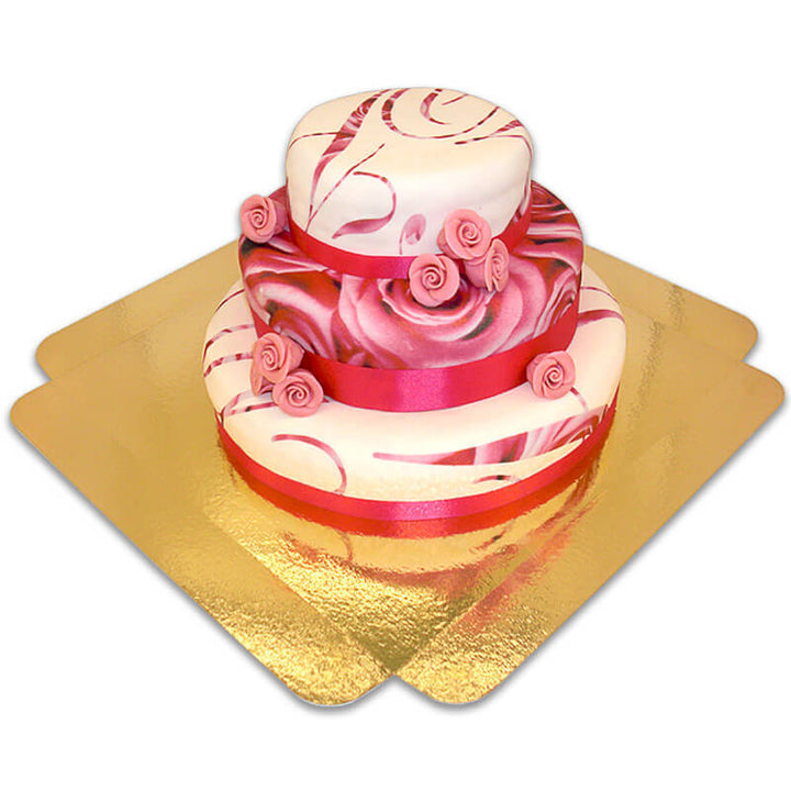 Pink Wedding Wedding Cake