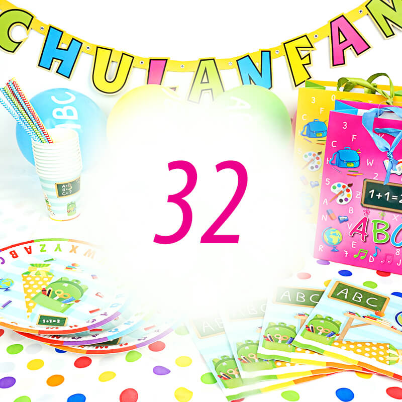 First Day at School Party Set for 32 people – without cake