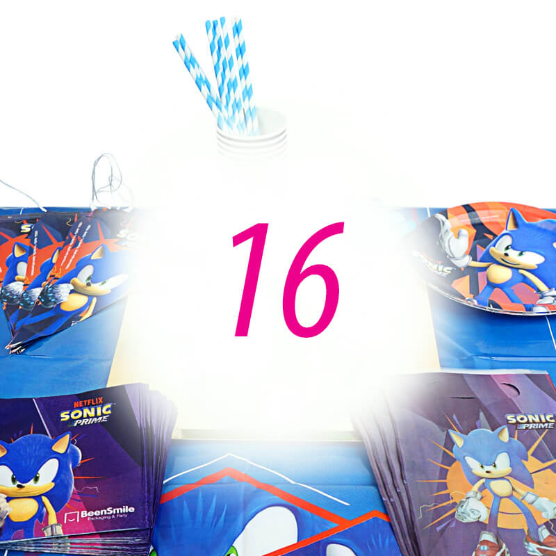 Sonic® Party Set for 16 people – without cake