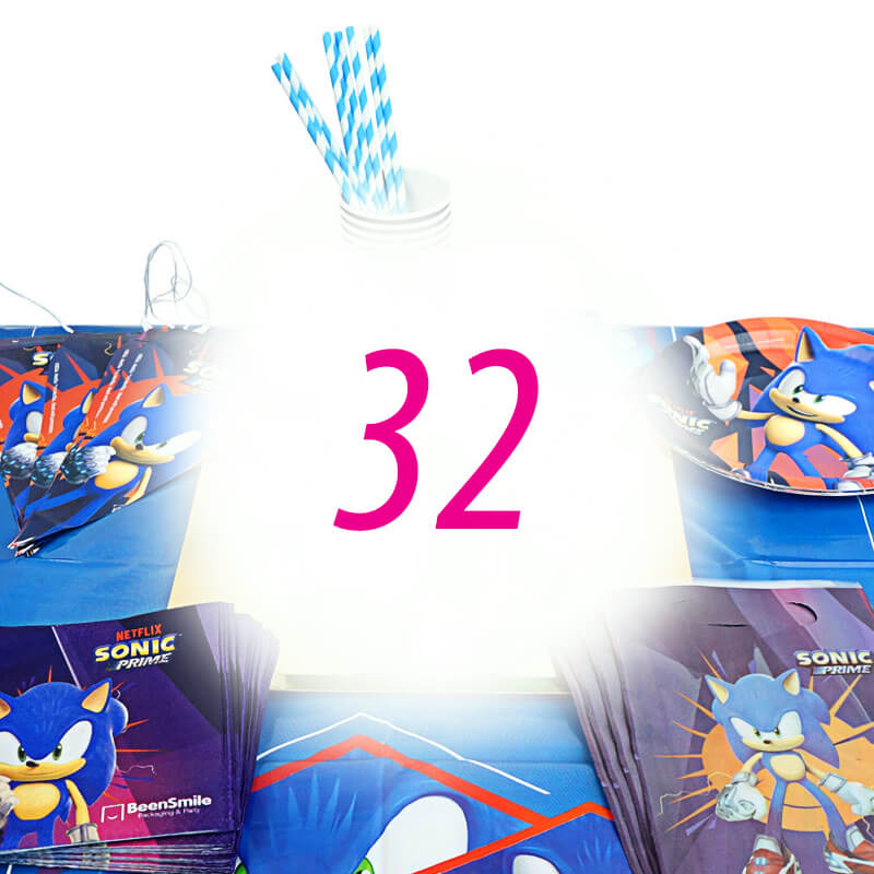 Sonic® Party Set for 32 people – without cake