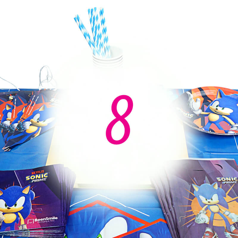 Sonic® Party Set for 8 people – without cake