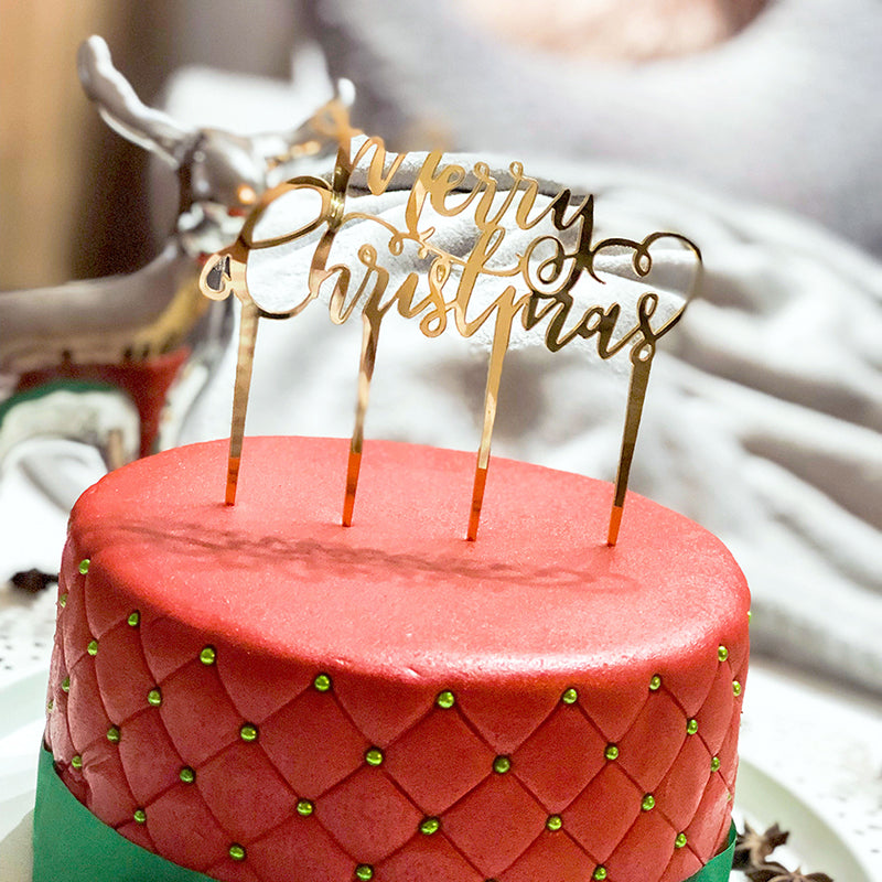 Merry Christmas cake topper