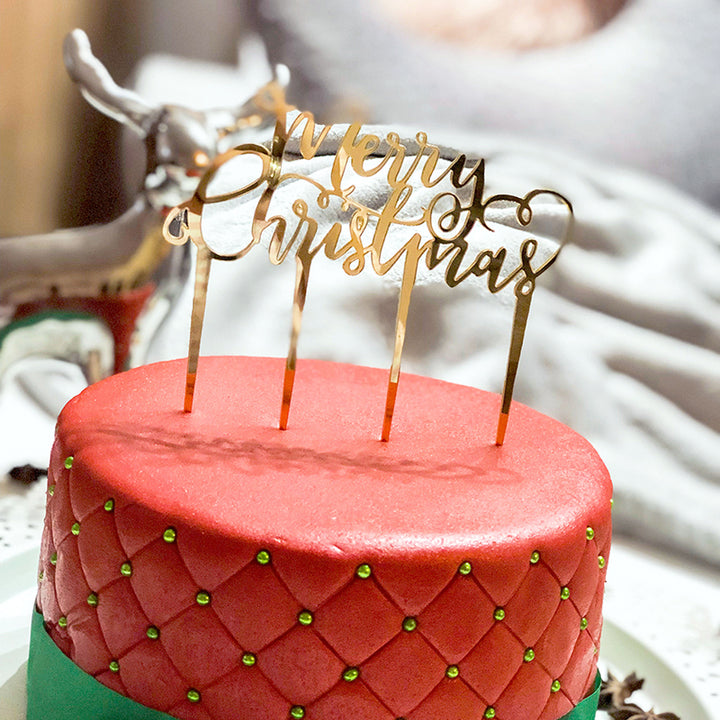 Merry Christmas cake topper