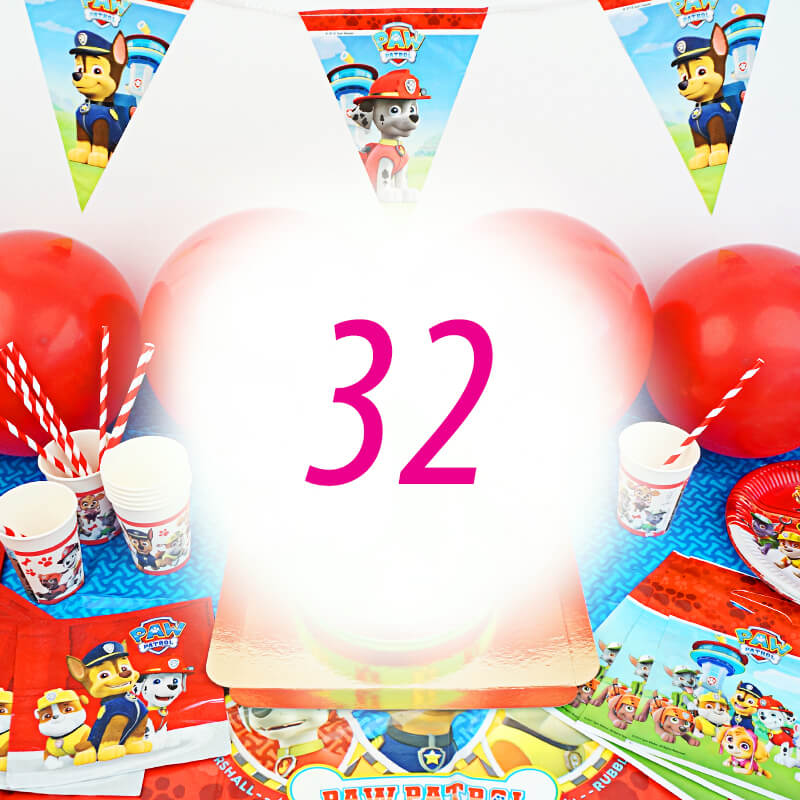 PAW Patrol® party set for 32 people – without cake