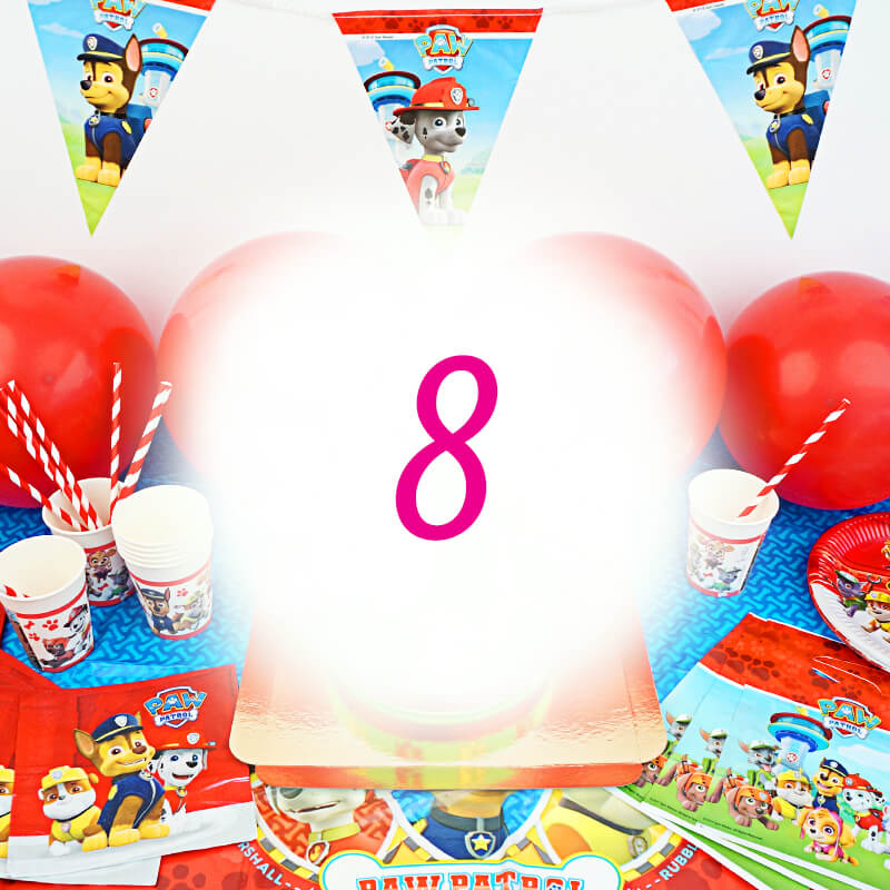 PAW Patrol® party set for 8 people – without cake