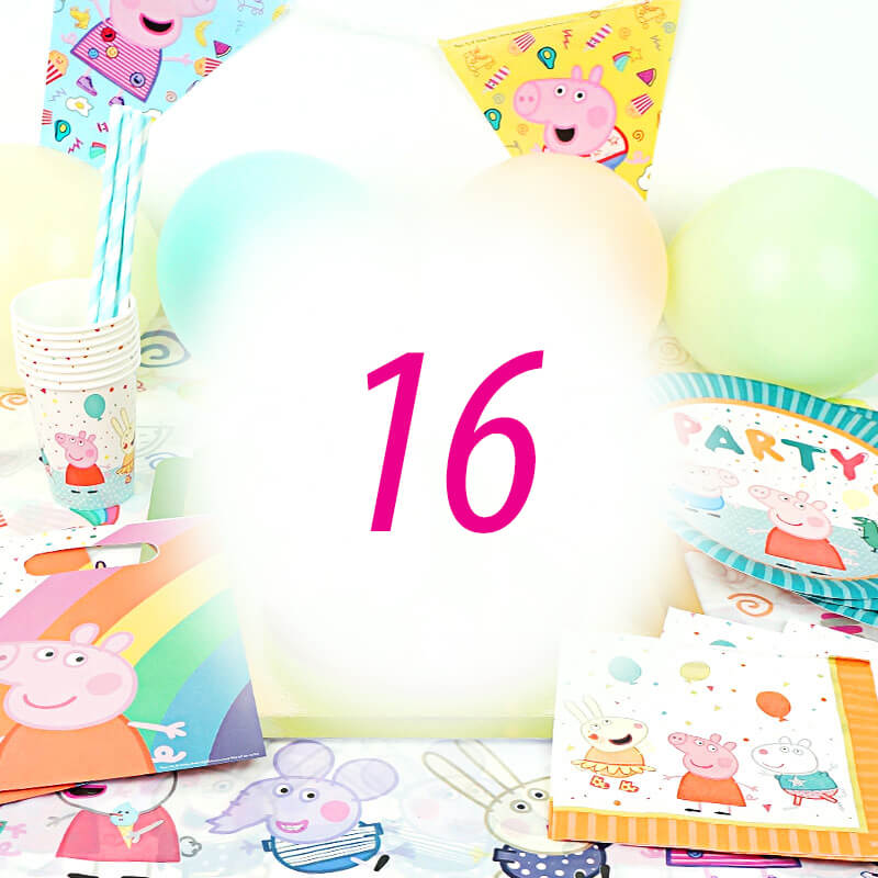 Peppa Pig Party Set for 16 people – without cake