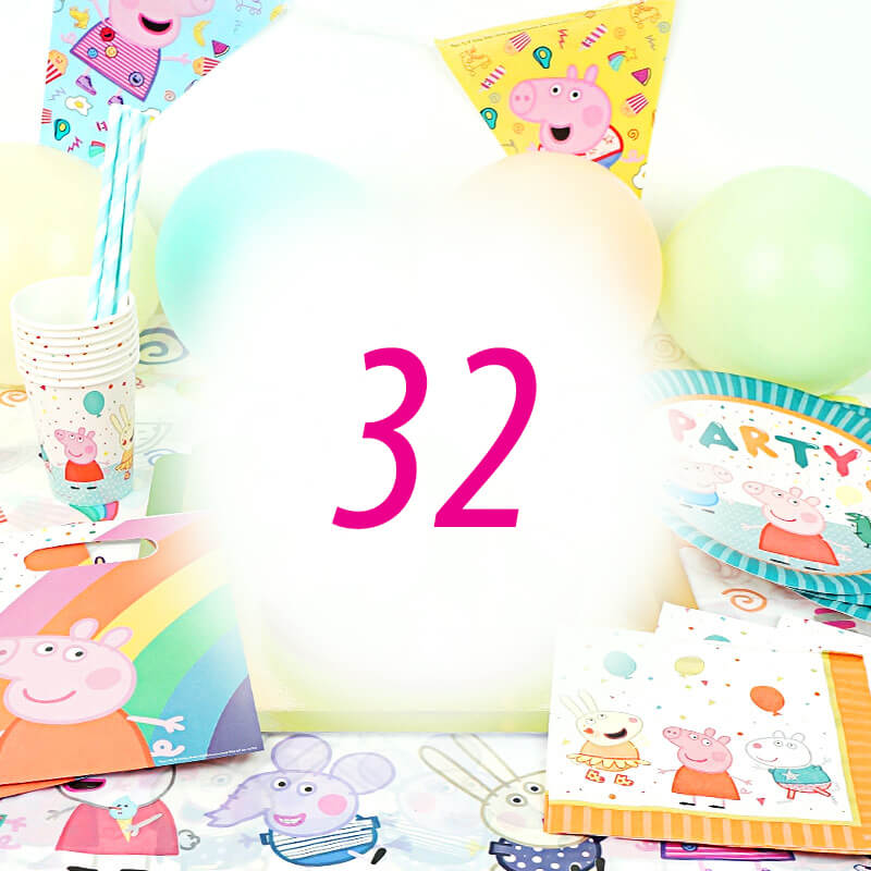 Peppa Pig Party Set for 32 people – without cake