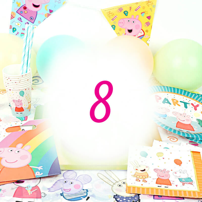 Peppa Pig Party Set for 8 people – without cake