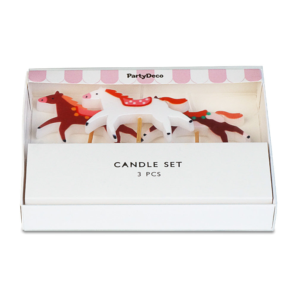 Horse cake candles (3 pieces)