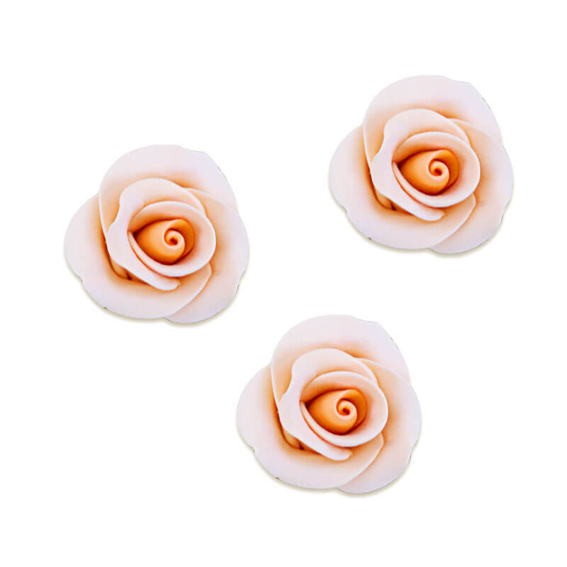Peach-coloured sugar rose, approx. 28 mm (3 pieces)