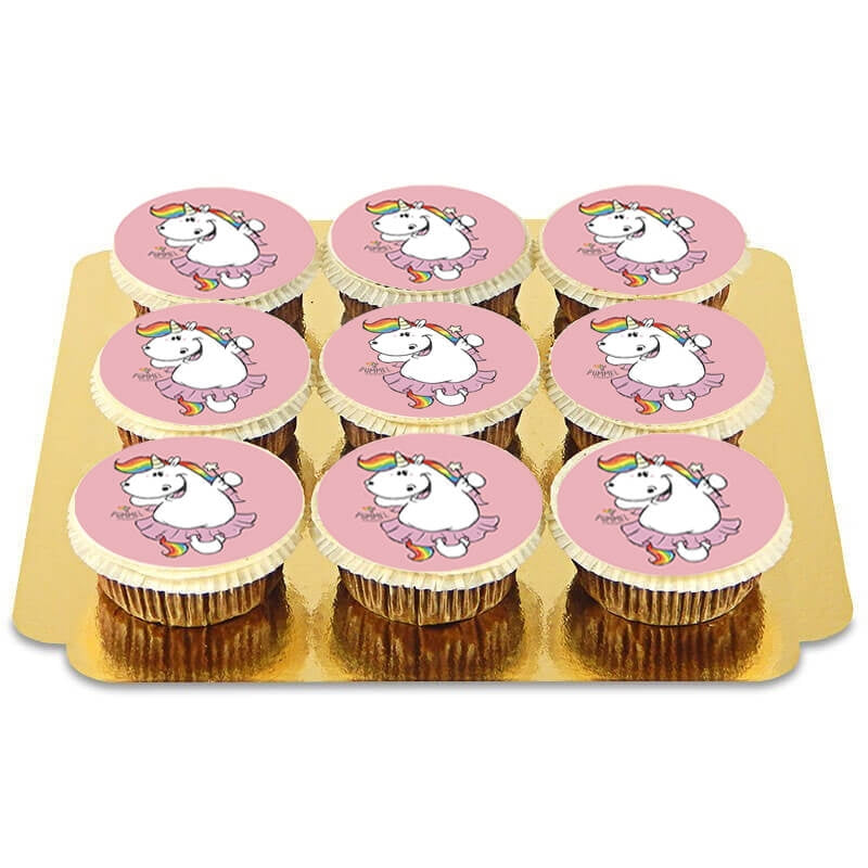 9 Pink Pummeleinhorn Cupcakes
