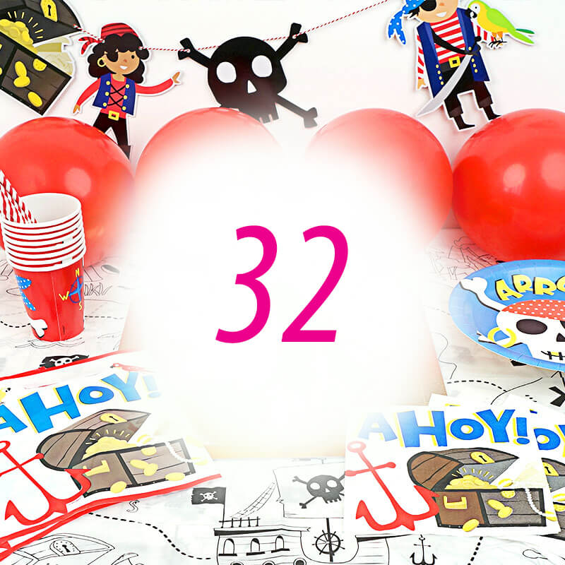 Pirate party set for 32 people – without cake