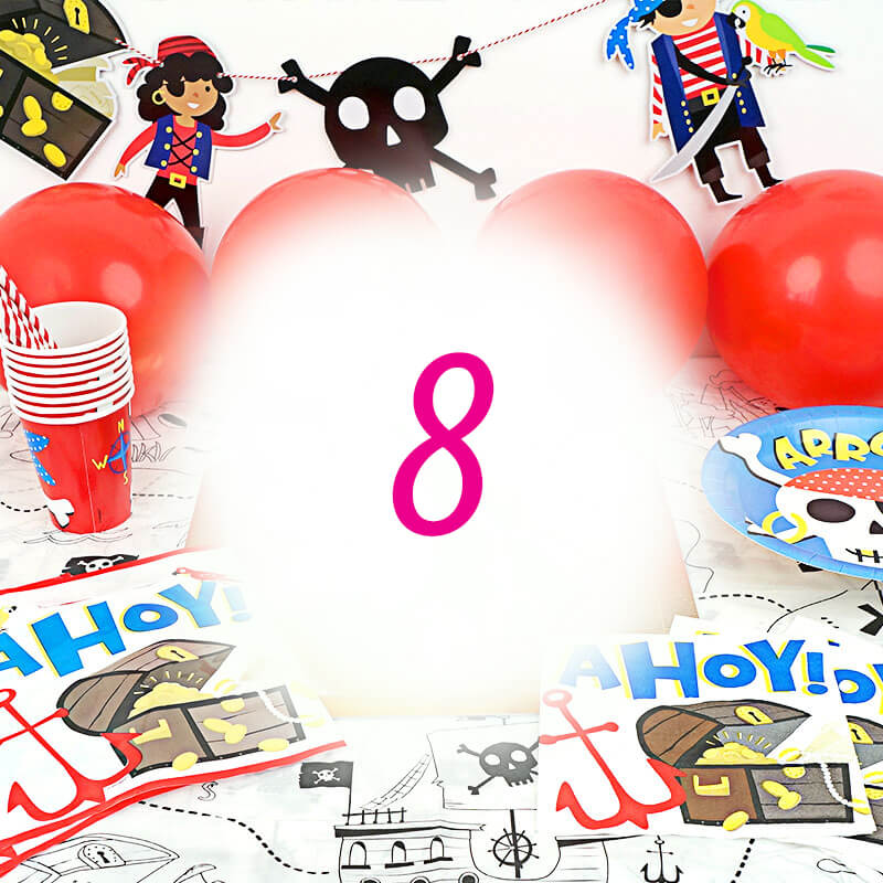Pirate party set for 8 people – without cake