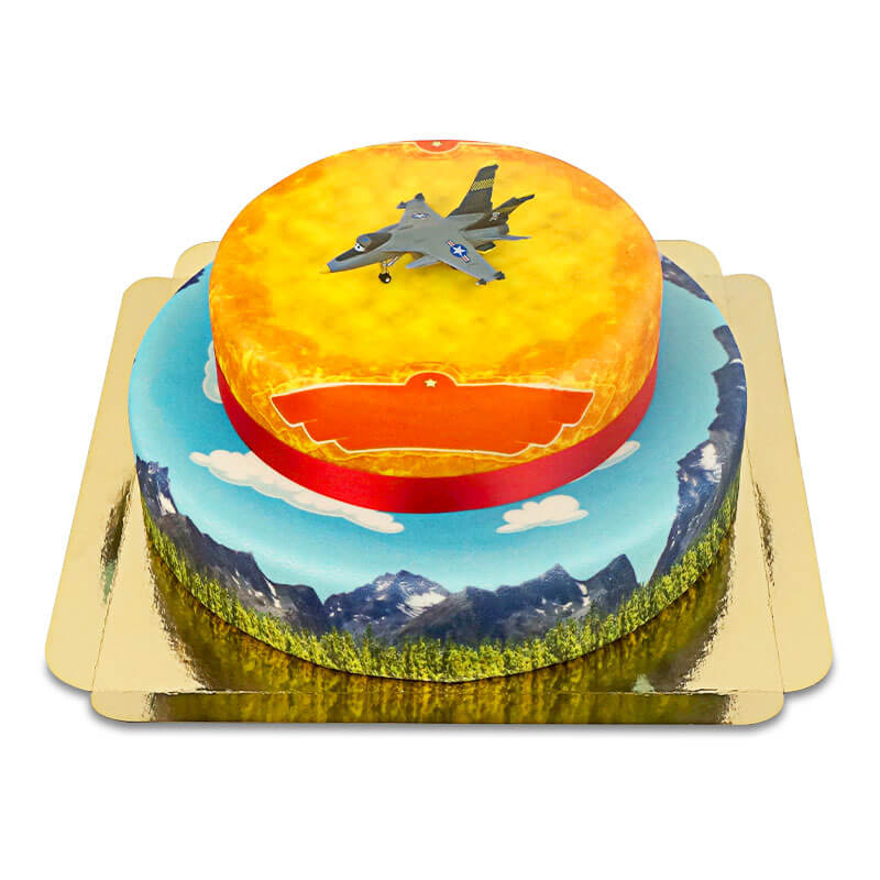 Planes® hero on a 2-tier mountain cake