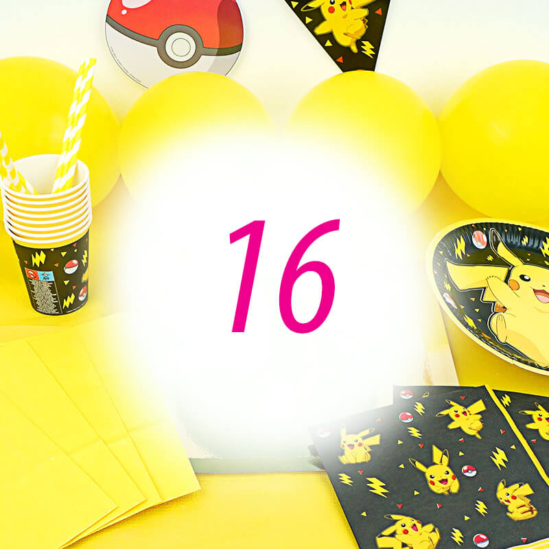 Pokémon® party set for 16 people – without cake