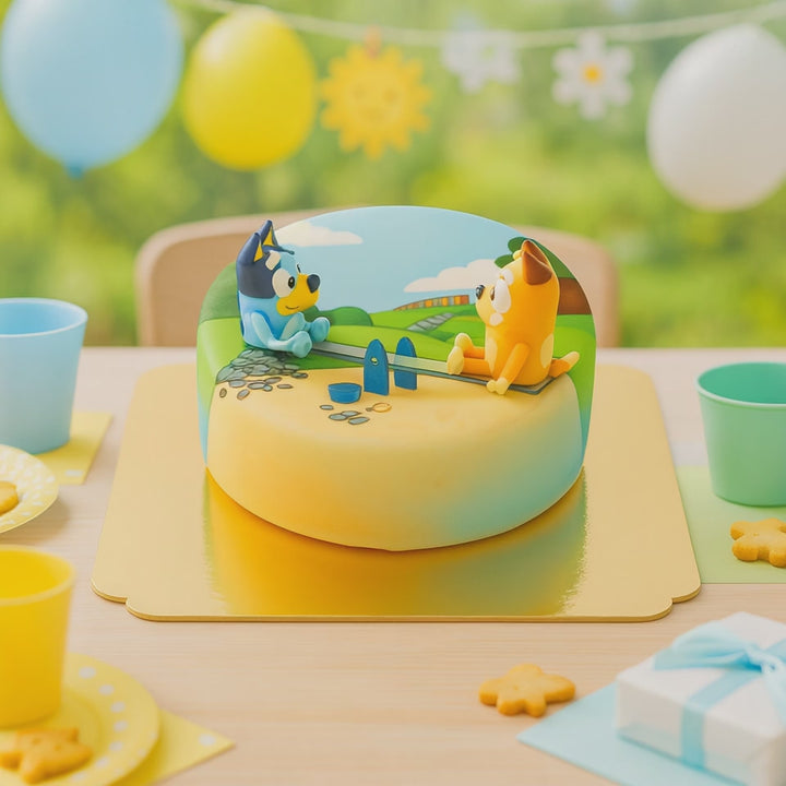 Bluey® figure on cake