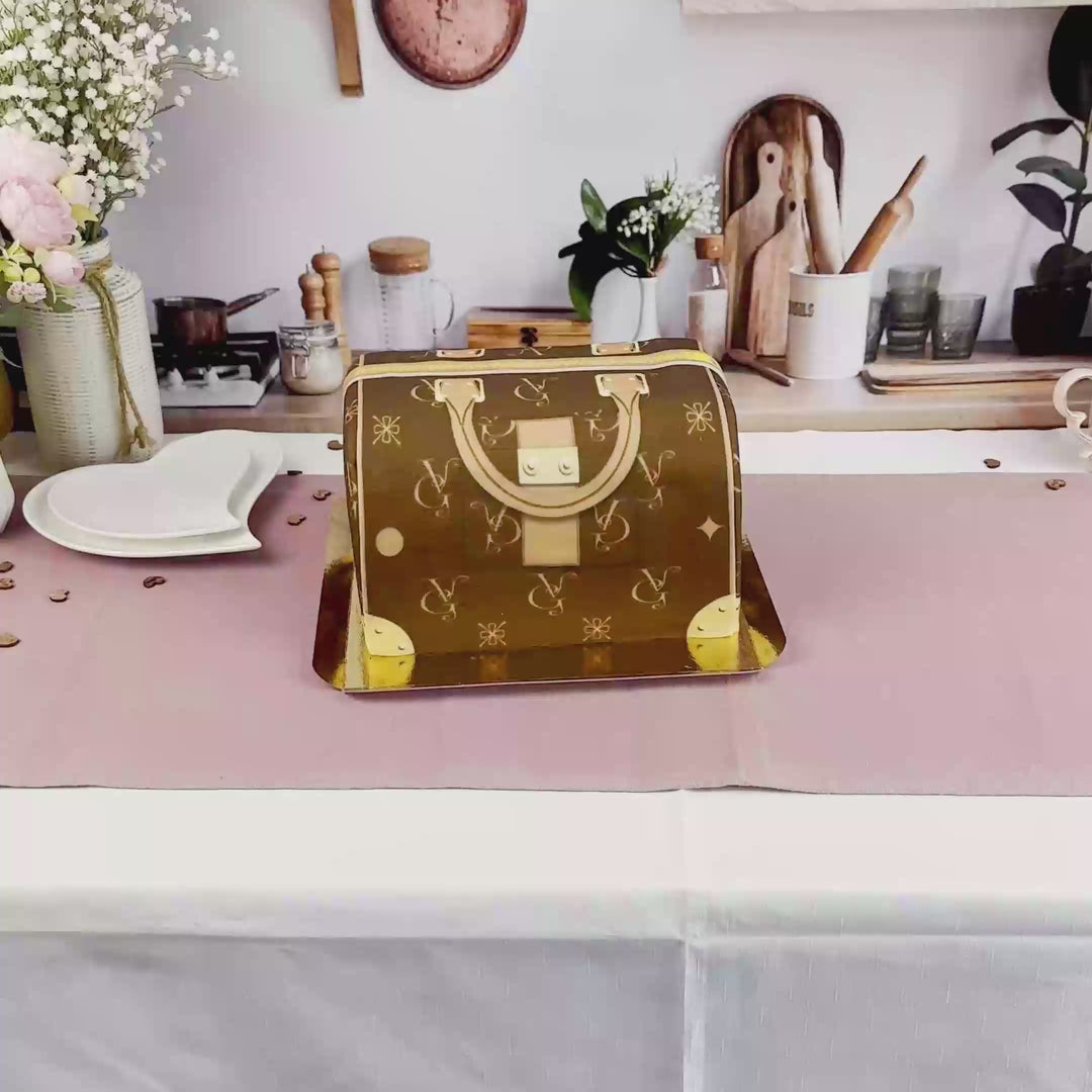 Handbag Cake VG, brown with beige details