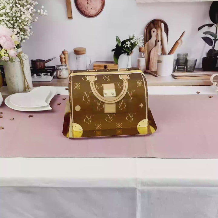 Handbag Cake VG, brown with beige details