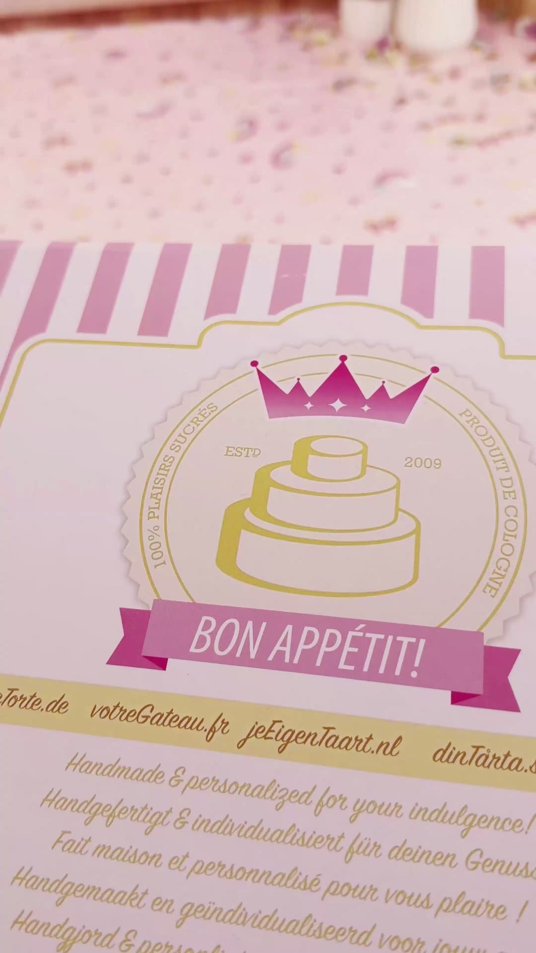 Minnie® Mouse on polka dot cake with ribbon