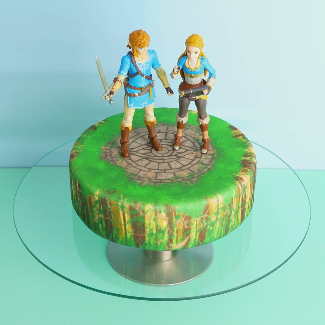 Zelda® & Link® on a Forest Ruins Cake
