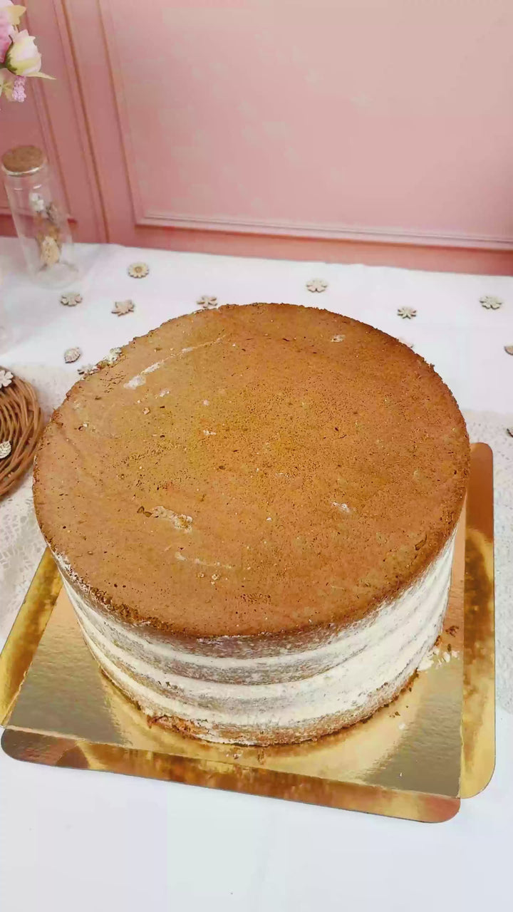 Vanilla Naked Cake Wedding Cake with biscuit crunch