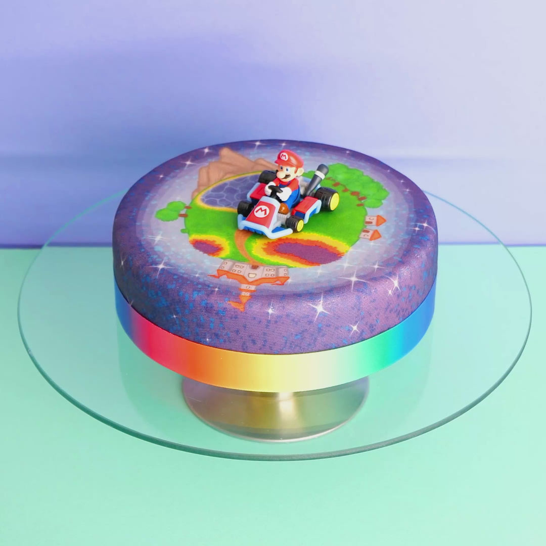 Mario Kart® on a painted planet cake