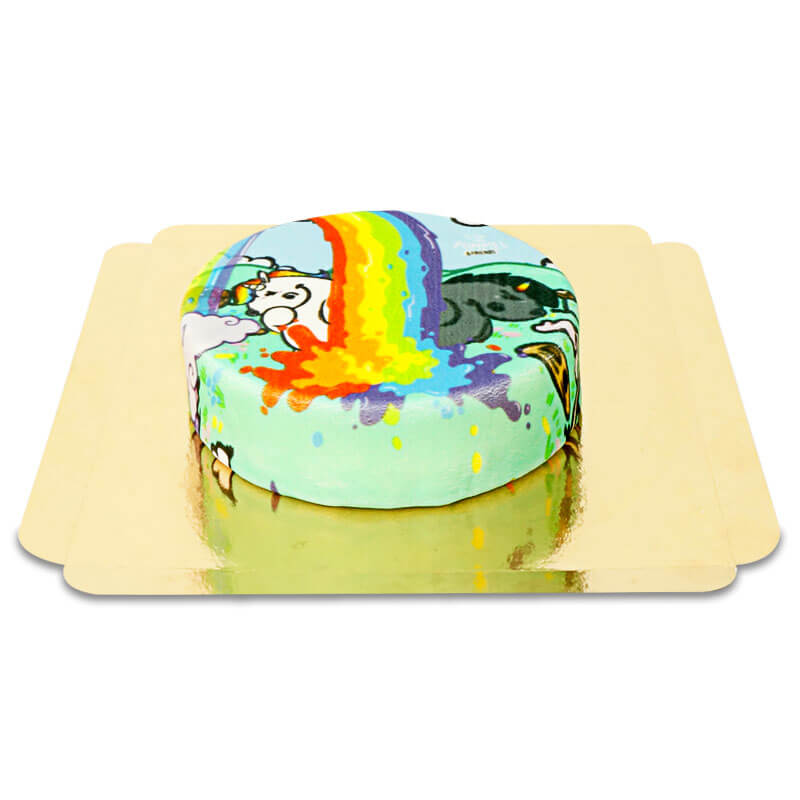 Pummeleinhorn & Grummeleinhorn Rainbow Cake