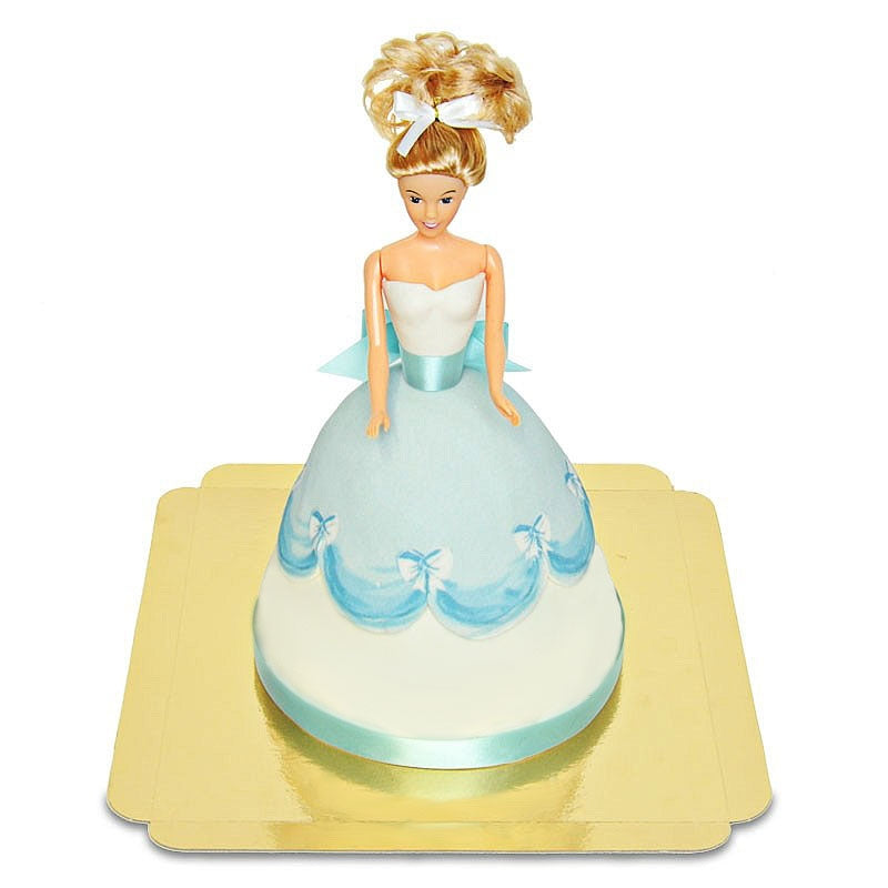 Doll Princess Cake with a Blue Dress