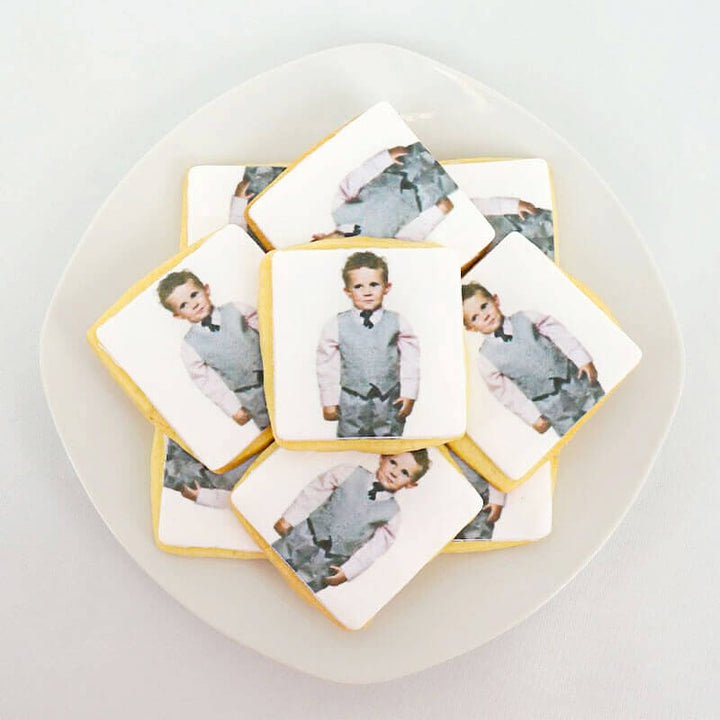 Photo biscuit, square (12 pieces)