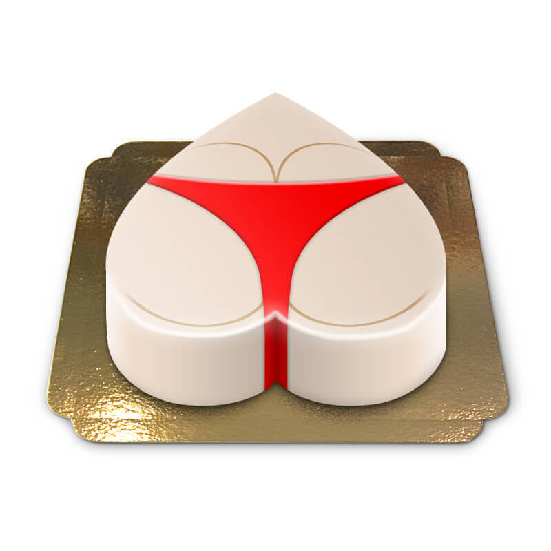 Sweet bum in a red bikini cake