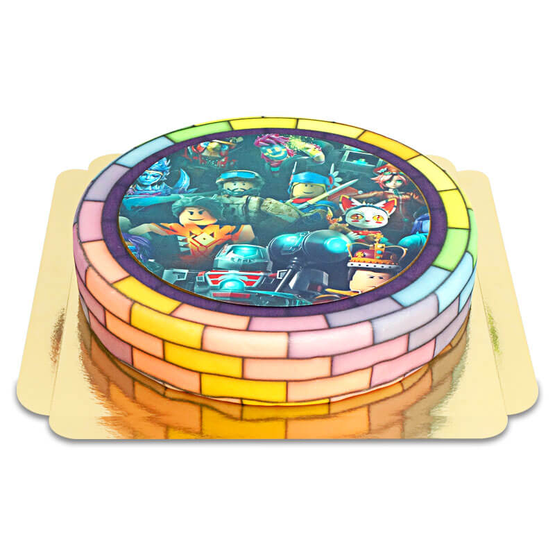 Roblox® cake topper on cake