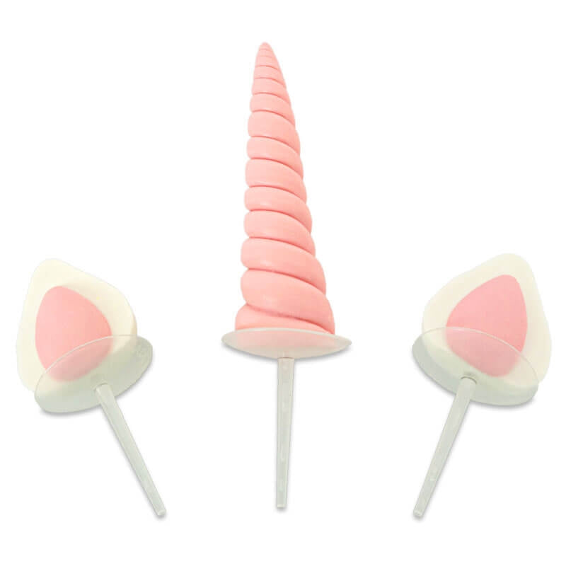 Cake decoration, pink unicorn accessories – small set