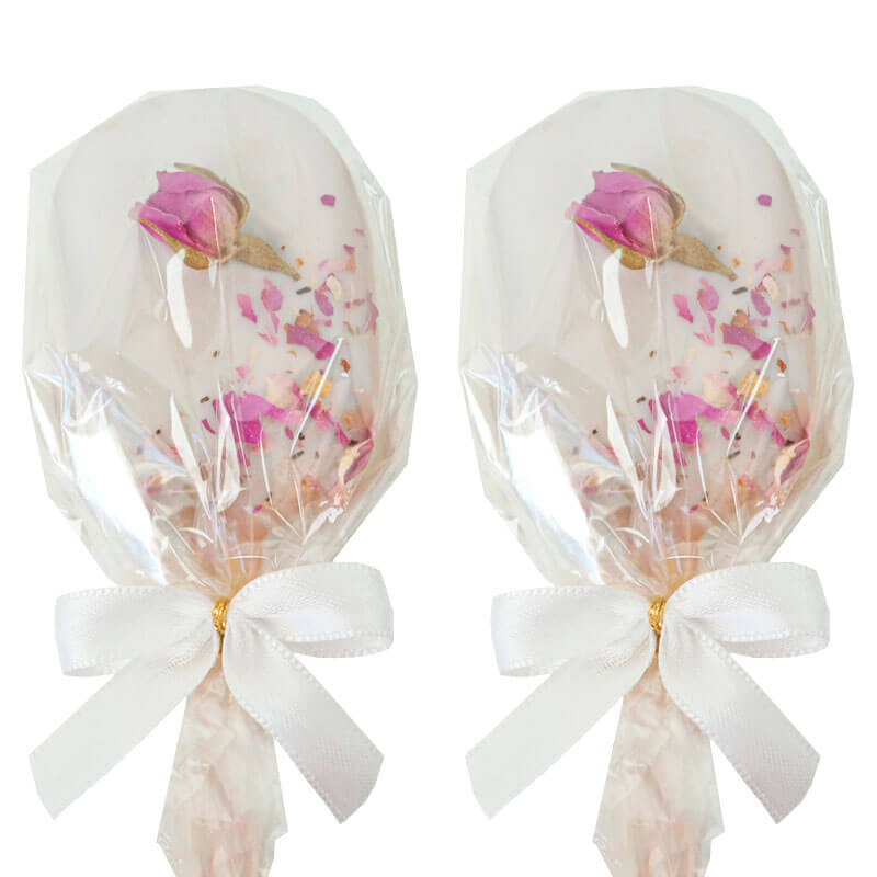 White Rose Petal Cake Popsicles (10 pieces)