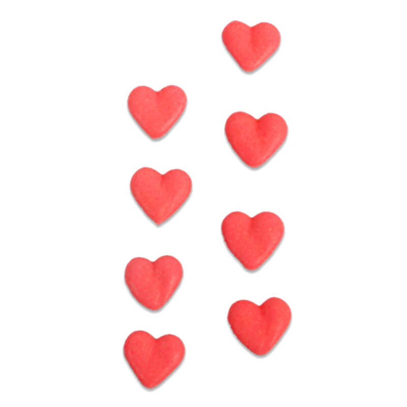 Red Sugar Hearts (8 pieces)