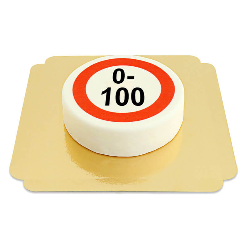 Round street sign cake for all ages