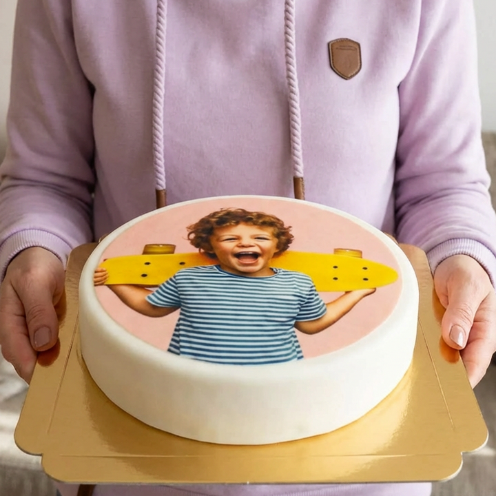 Round photo cake