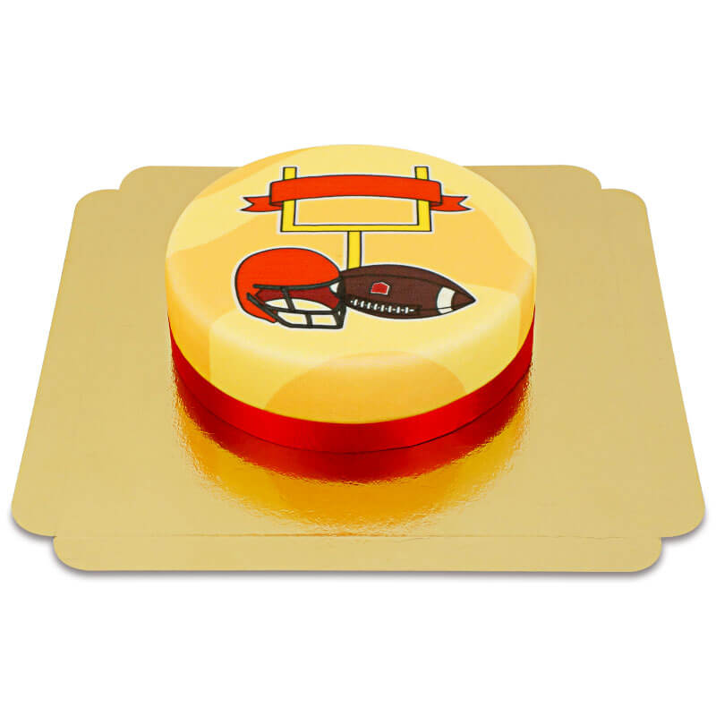 Round American football cake