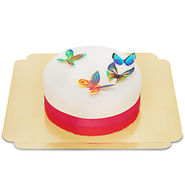 Cake with butterfly wafers
