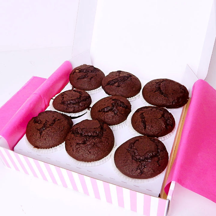 Chocolate muffins, 9 pieces