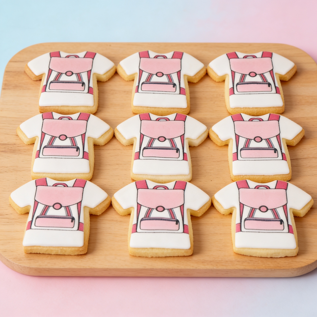 Pink Schoolbag Biscuits (12 pieces)