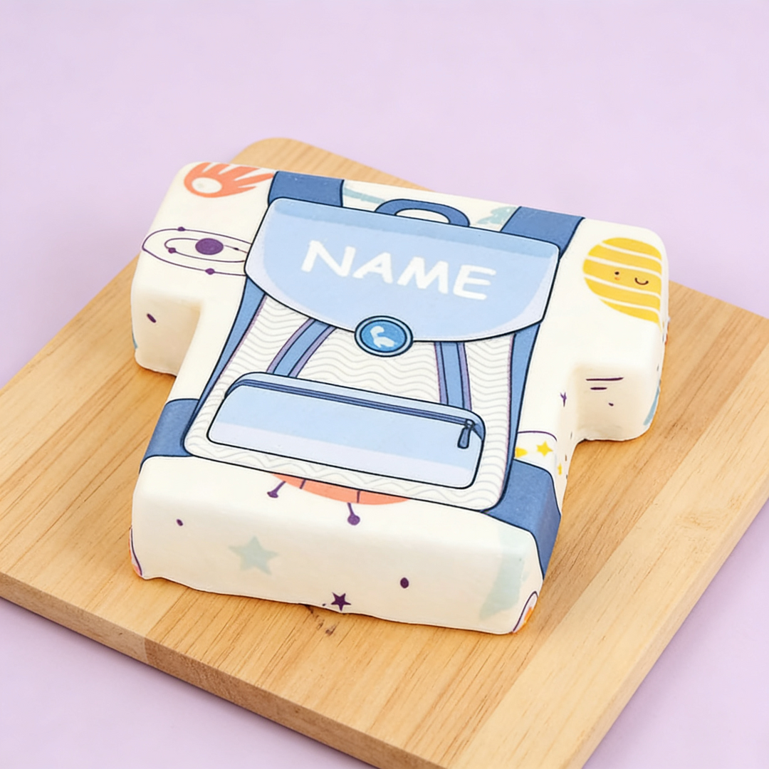 Blue School Bag Cake