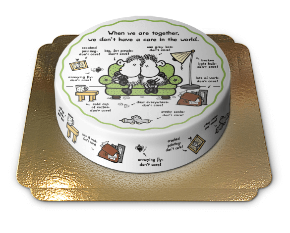Sheepworld 'Who Cares' Cake