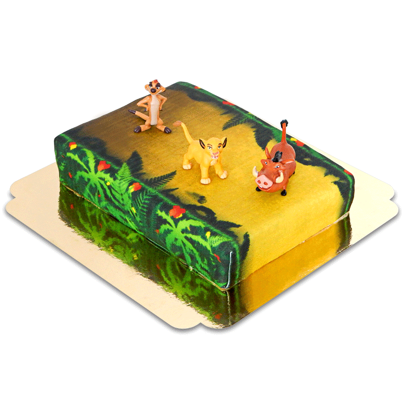 Simba®, Timon & Pumbaa® on a jungle cake