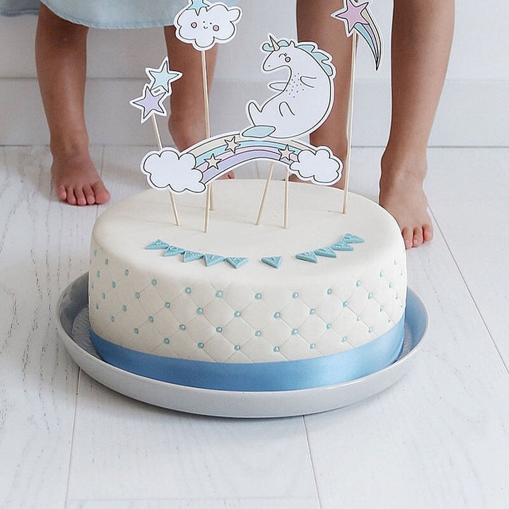 Happy Birthday Deluxe Cake - BLUE - Double Height