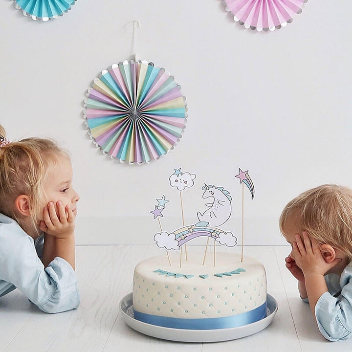 Happy Birthday Deluxe Cake - BLUE - Double Height