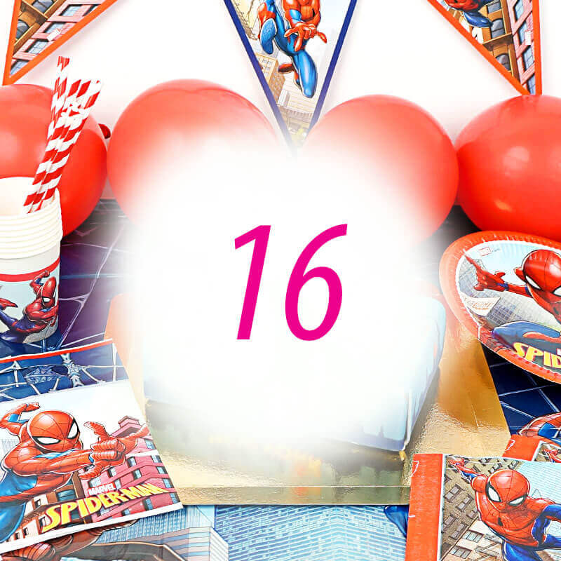 Spider-Man® Party Set for 16 people – without cake